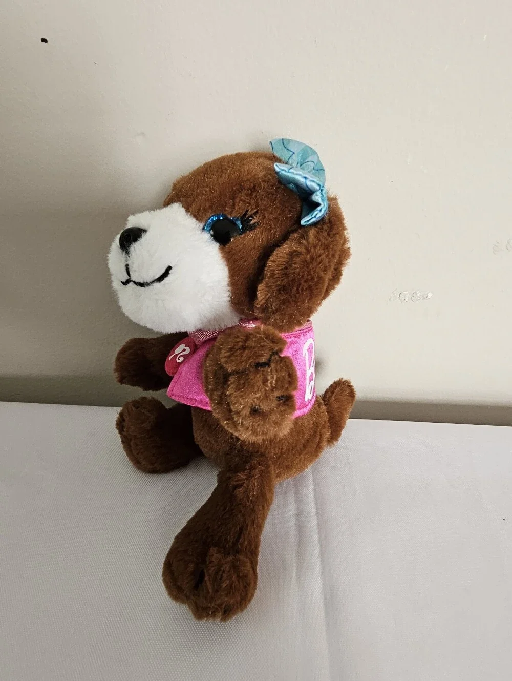 Barbie Great Puppy Adventure Puppy Plush Stuffed Animal Brown Pink Jacket